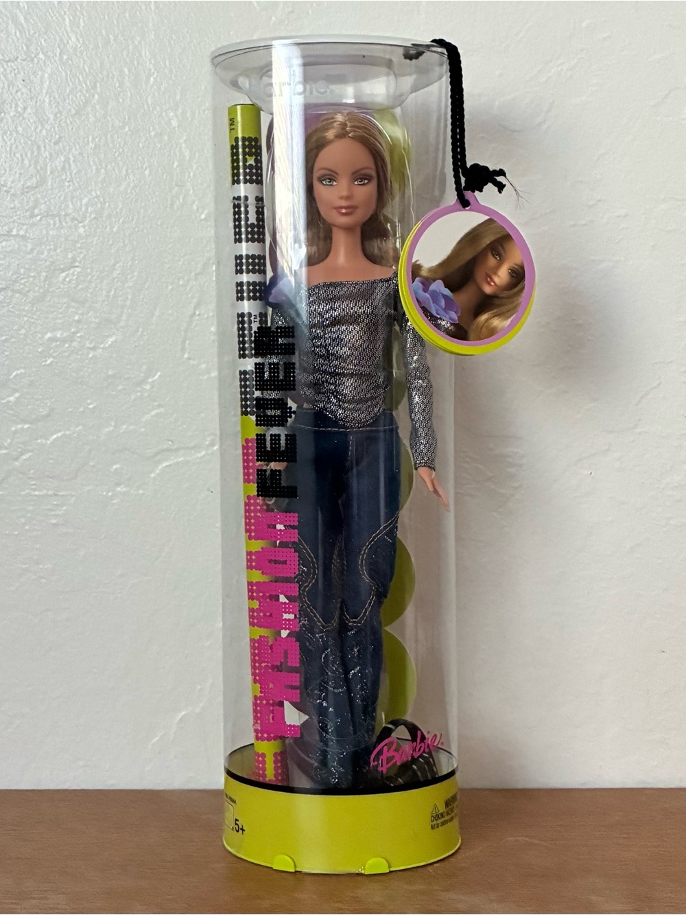 Fashion FeverBarbie Silver Metallic Top with Dark Blue Jeans NRFB 2004
